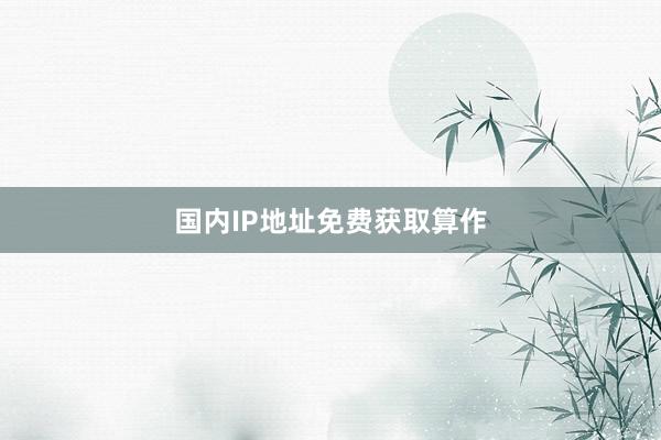 国内IP地址免费获取算作